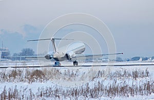 Passenger plane landing