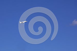 Passenger plane in the sky. Airspace