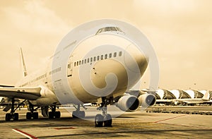 Passenger planes at the airport