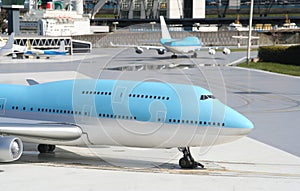 Passenger Planes at Terminal