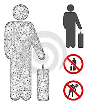 Passenger Polygonal Web Vector Mesh Illustration