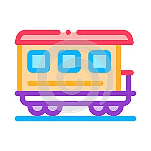 Passenger railway carriage icon vector outline illustration