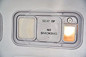 Passenger Seat number panel inside Beechcraft 1900D