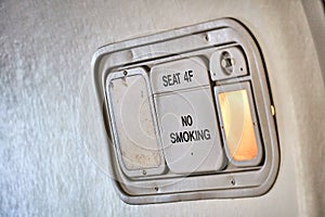 Passenger Seat number panel inside Beechcraft 1900D