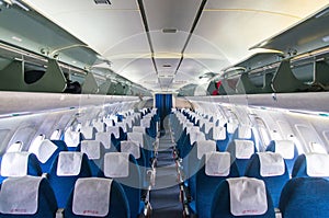Passenger seats interior of salon of the TU 154 plane BELAVIA.Photo taken on: October 1, 2016