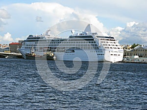 Passenger ship in Saint Petersburg. Russia.