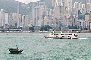 Passenger ship in the Victoria Harbour.