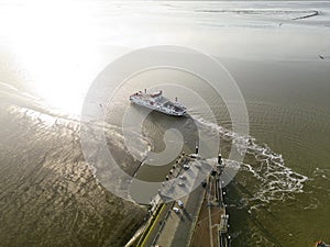 Passenger terminal and ferry to the Dutch islands, Holwerd