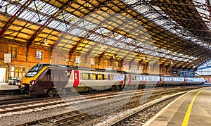 Passenger train at Bristol Temple Meads Railway Station
