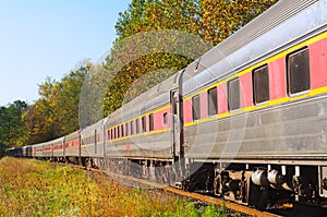 Passenger train on curve