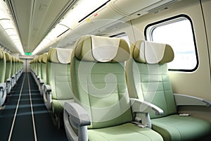 Passenger train interior: comfortable, spacious, and stylish design