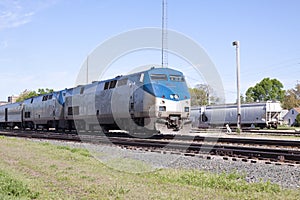 Passenger Train Locomotives On Track