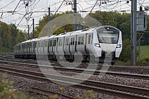 Passenger train in motion