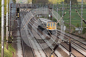Passenger train on the railway