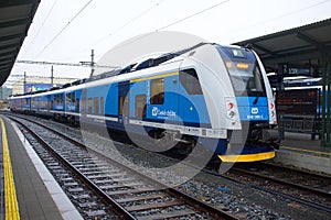 Passenger train on the route Ceska Trebova - Brno. Train companies Czech.