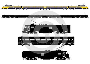 Passenger train silhouette.