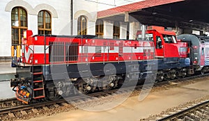 Passenger train on the station