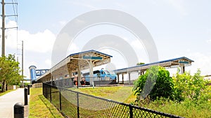 Passenger trains in station, Florida