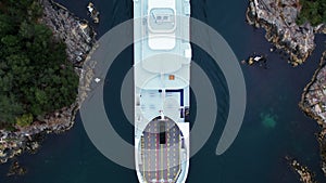 Passenger and vehicle ferry in Norwegian fjord