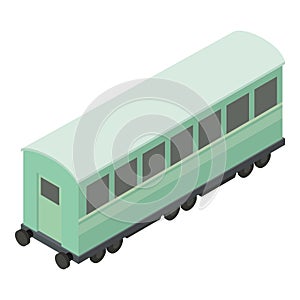 Passenger wagon icon, isometric style