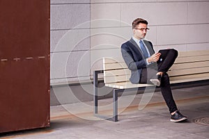 Passenger waiting for train