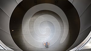 Passenger walking in a railway station