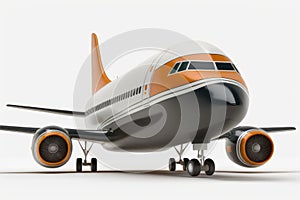 Passengers airplane isolated on a white background. Plane with clipping path