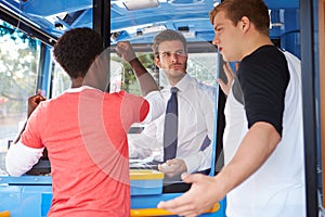 Passengers Arguing With Bus Driver