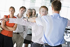 Passengers going through airport security check