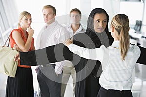 Passengers going through airport security check