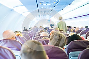 Passengers inside airplane