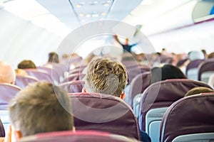 Passengers inside airplane