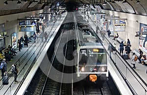 Passengers on RER platform