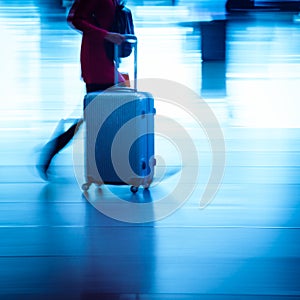 Passengers rushing at big city station