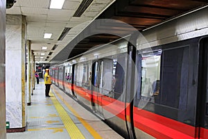 passengers in a subway station in Beijing