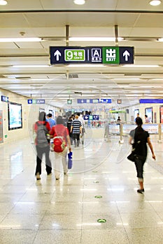 passengers in a subway station in Beijing
