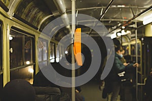 Passengers in a tram