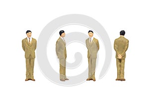 Passer people posing in posture isolated on white background.