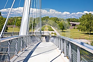 Passerelle des Deux Rives bridge over Rhine river connecting Germany and France