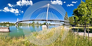 Passerelle des Deux Rives bridge over Rhine river connecting Germany and France