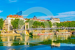 Passerelle du Colege bridge in Lyon, France