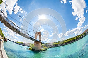 Passerelle du College bridge over Rhone in Lyon