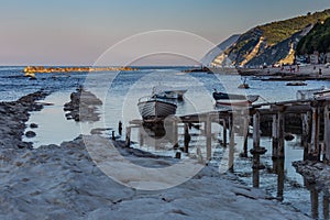 Passetto beach with fishermans` boats