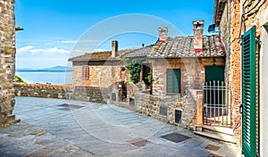 Passignano sul Trasimeno, idyllic village overlooking the Trasimeno Lake. Umbria, Italy. photo