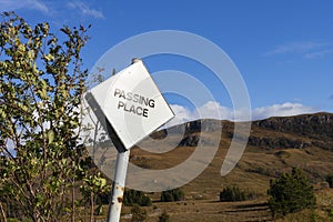 Passing Place sign, Glen Torridon