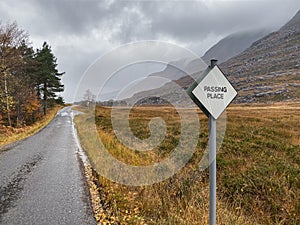 Passing place - single track road - Scotland