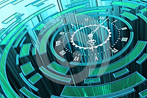 Passing time technology concept