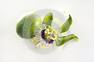 Passion flower and fruit isolated
