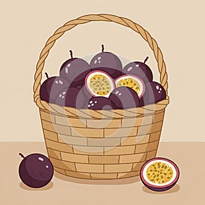 Passion fruit in basket