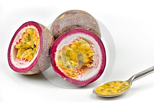 Passion-fruit shot  in the studio.